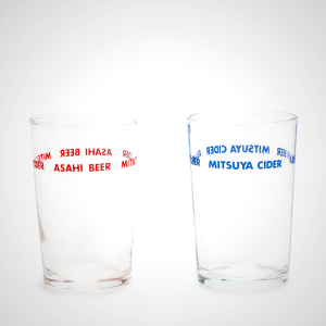 Asahi Promotional Tumbler - Red & Blue Glassware