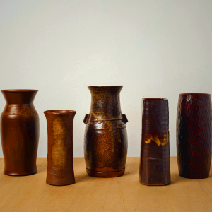 Vintage Ikebana Vases Set of 5 - Japanese Ceramic Floral Containers