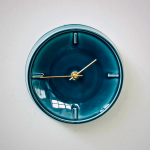 Sugy Glazed Clock Pale Blue - Handcrafted Ceramic Decor