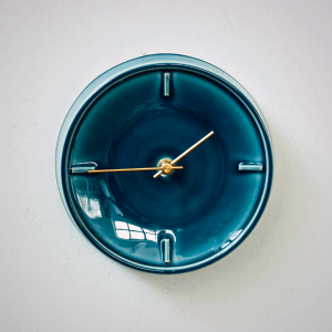 Sugy Glazed Clock Pale Blue - Handcrafted Ceramic Decor
