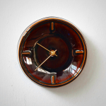 Sugy Amber Glazed Ceramic Clock - Handcrafted Japanese Decor