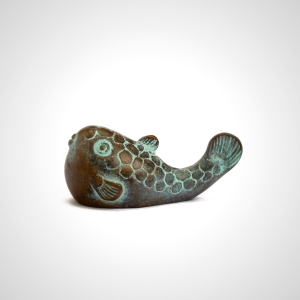 Blowfish Paperweight by Sumitani Saburo Shoten | Brass Desk Ornament