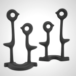 Nambu Tekki Cast Iron Bookend with Bird Design by Tadahiro Baba