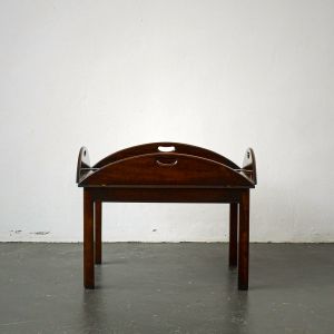 Vintage Mahogany Tray Living Table - Elegant 2-Piece Design