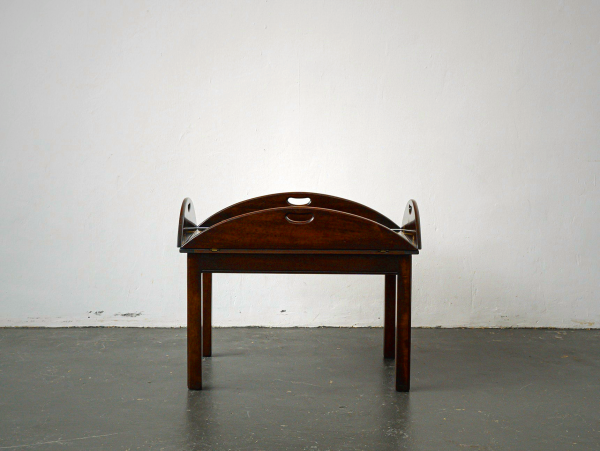 Vintage Mahogany Tray Living Table - Elegant 2-Piece Design