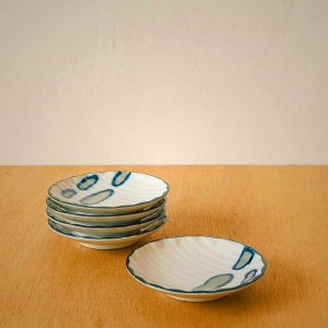 Vintage Small Ceramic Plates - Japanese Style for Snacks & Appetizers