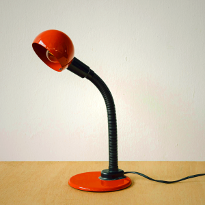 Vintage Red Gooseneck Space Age Lamp for Desk Lighting