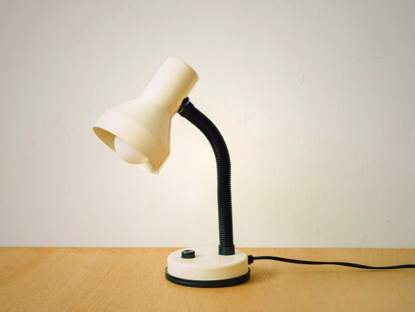 Vintage White Gooseneck Table Lamp for Task Lighting