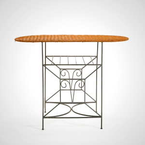 Antique Iron Frame Rattan Credenza Table by Aa Furniture